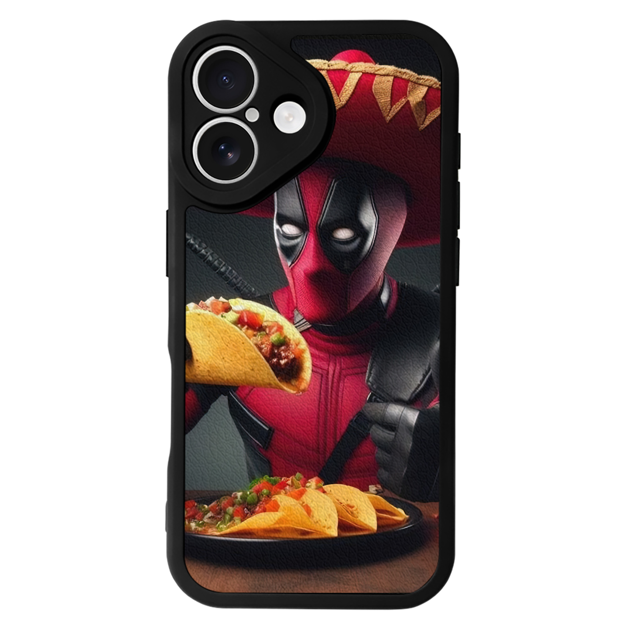 （画像用） Deadpool デッドプール 【iPhone 16シリーズ対応】シリコンスマホケース（レザー調） 材質：シリコン